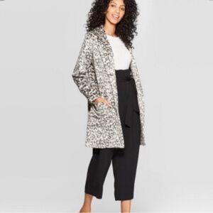 A New Day grey leopard print / animal print coat